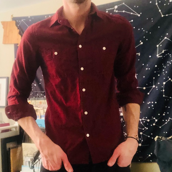 H&M Other - Red H&M Regular Fit Button Down Shirt